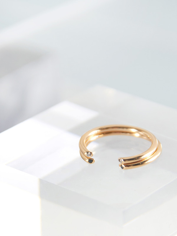 Still House Olva Ring Gold with Black Diamond Still House Olva Ring Gold with Black Diamond