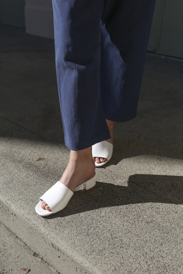 Maryam Nassir Zadeh Sophie Slide in White Patent Maryam Nassir Zadeh Sophie Slide in White Patent