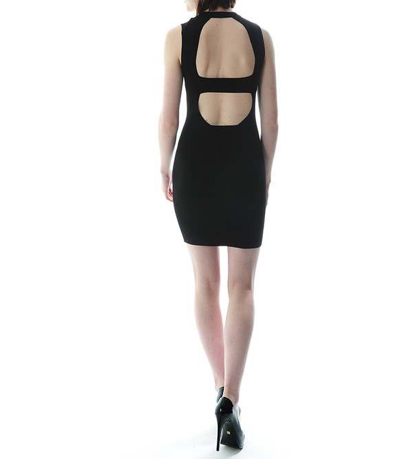 T By Alexander Wang Matt Viscose Nylon Knit Open Back Dress T By Alexander Wang Matt Viscose Nylon Knit Open Back Dress