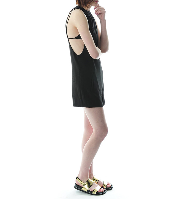 T By Alexander Wang - Poly Crepe Bra Strap Back Camisole Romper T By Alexander Wang - Poly Crepe Bra Strap Back Camisole Romper