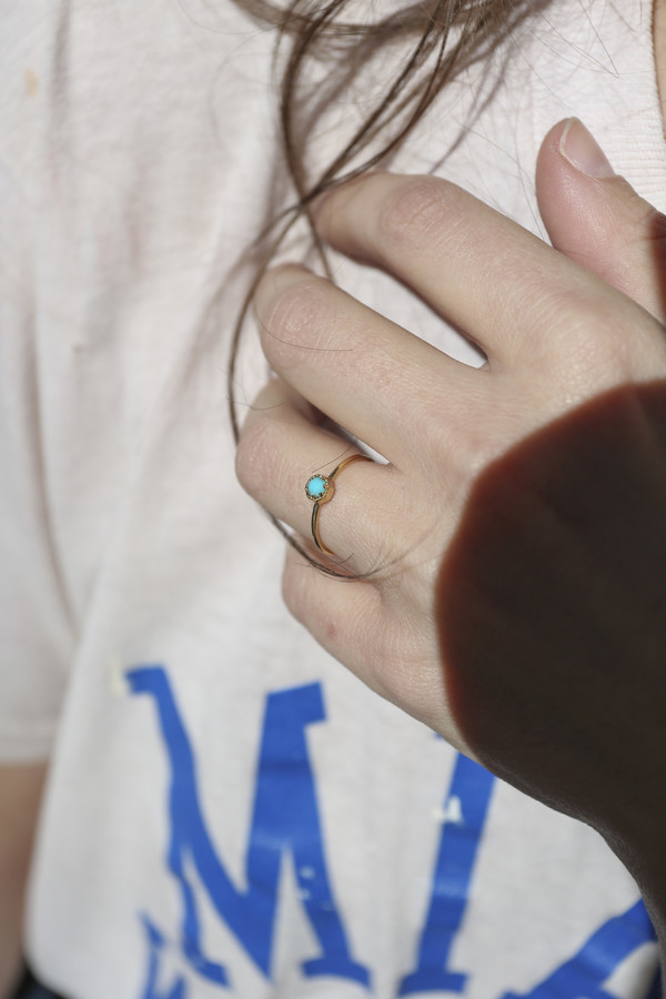 Grace Lee Petite Crown Bezel Turquoise Ring Grace Lee Petite Crown Bezel Turquoise Ring