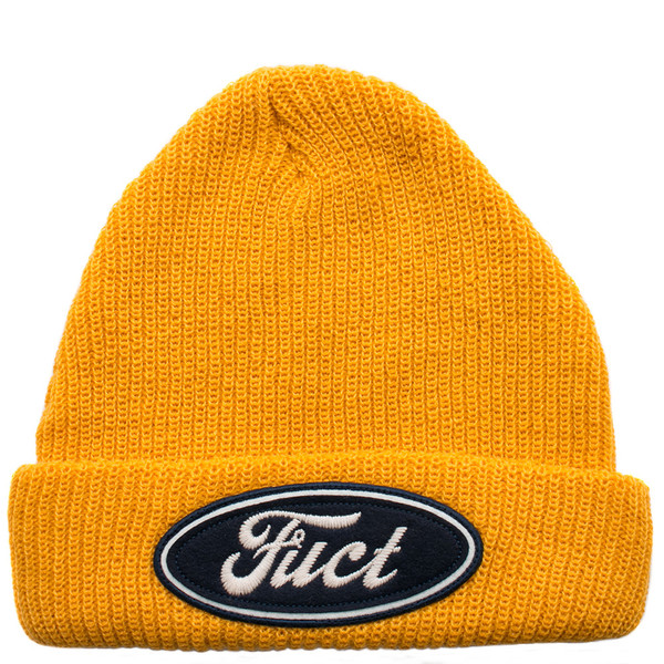 FUCT SSDD F LOGO BEANIE / MUSTARD FUCT SSDD F LOGO BEANIE / MUSTARD