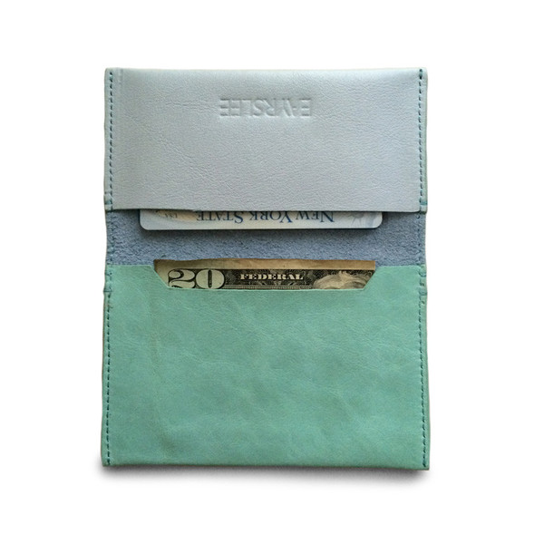 Eayrslee Henry Leather Wallet in Light Blue Eayrslee Henry Leather Wallet in Light Blue