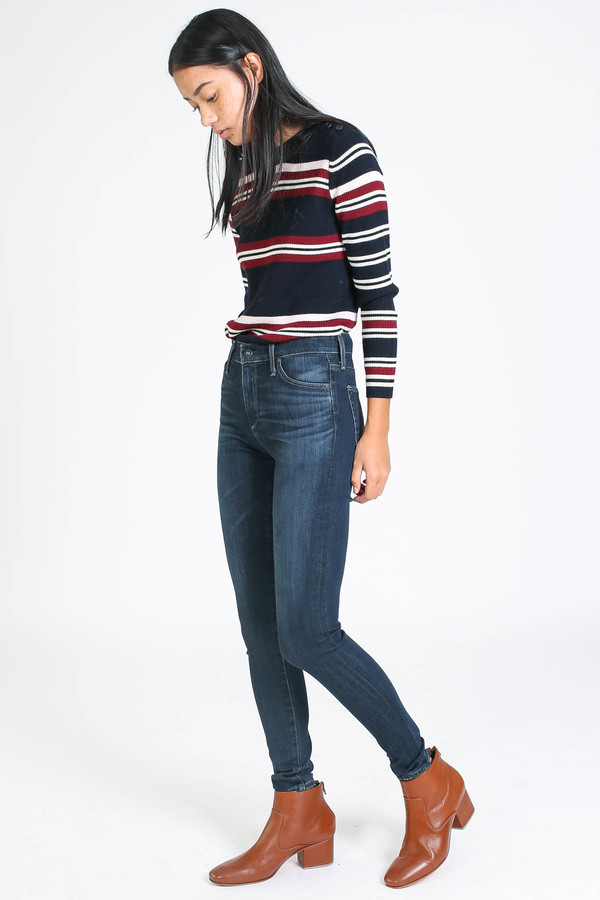 Chinti and Parker Rib Striped Sweater in navy Chinti and Parker Rib Striped Sweater in navy
