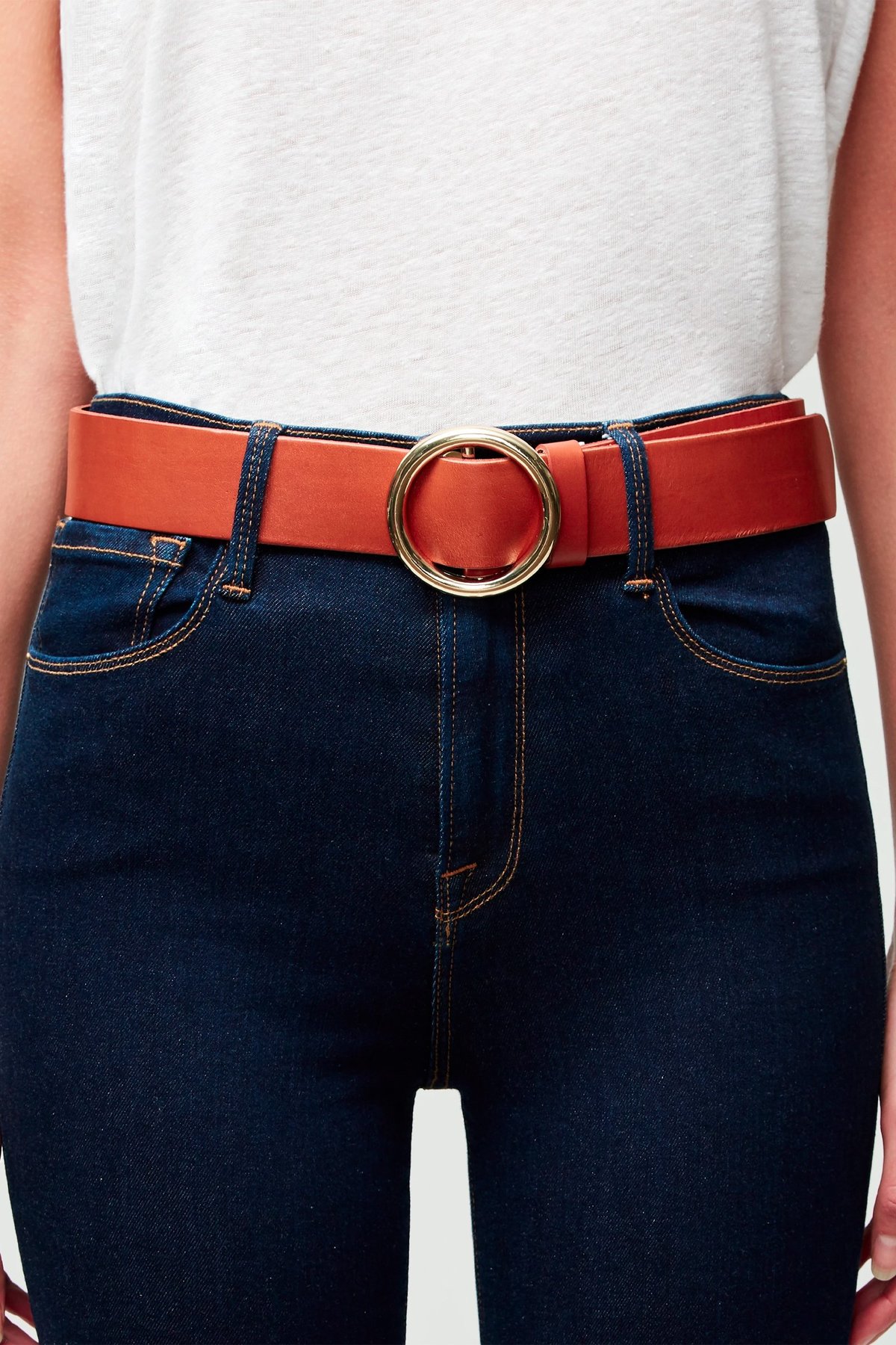 FRAME Denim Le Circle Belt - Whiskey 