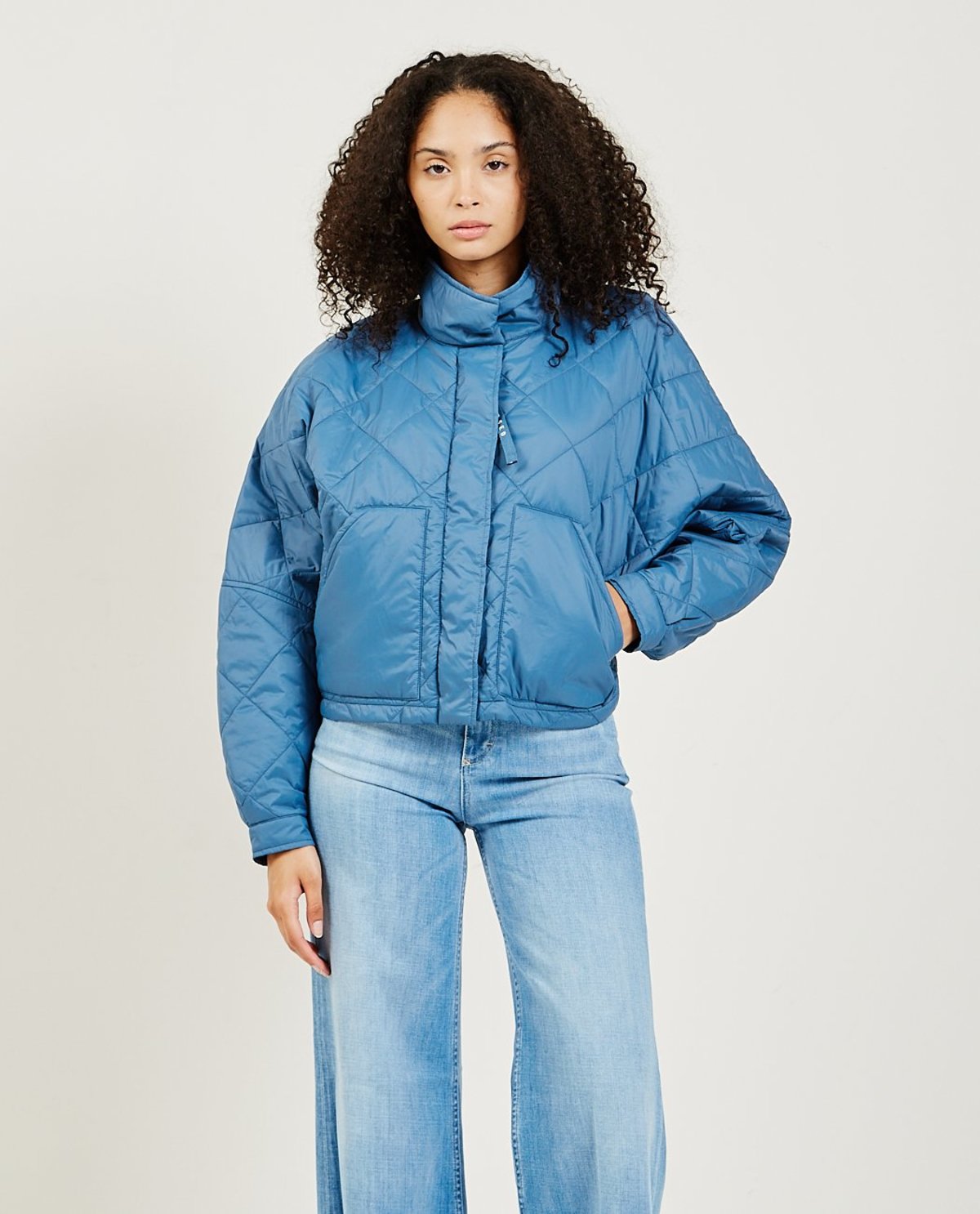 light blue cropped jacket