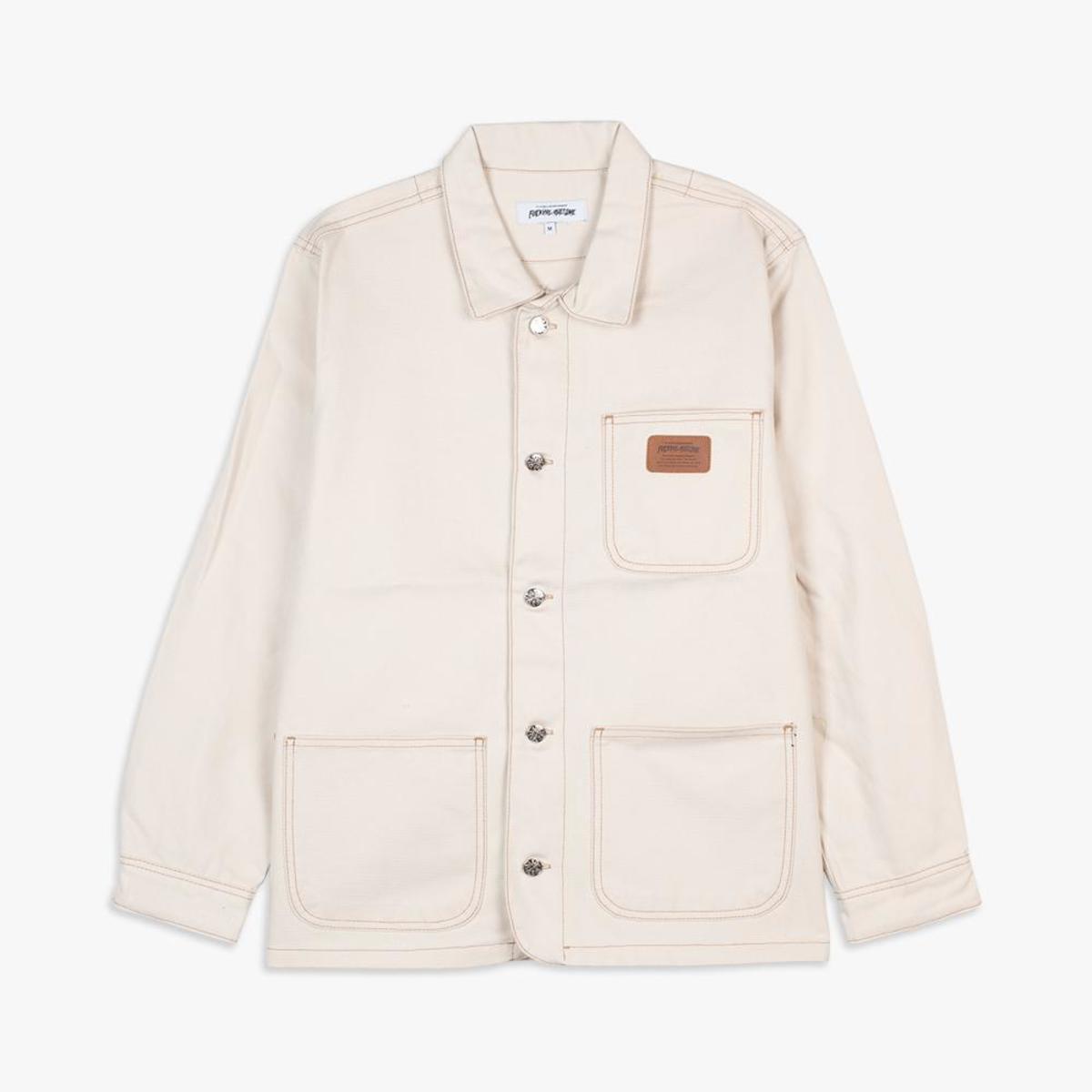 white chore jacket