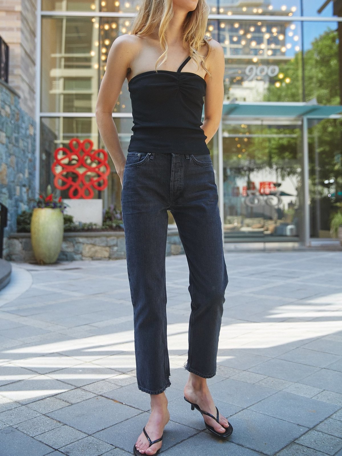 AGOLDE Lana Crop Mid Rise Vintage 