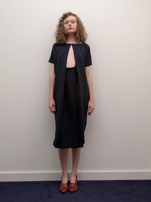 KAAREM Triangle Midi Dolman Open Back Dress, Blue/Black KAAREM Triangle Midi Dolman Open Back Dress, Blue/Black