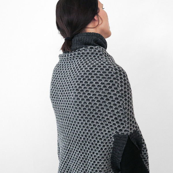 Erica Tanov alpaca funnel neck poncho Erica Tanov alpaca funnel neck poncho
