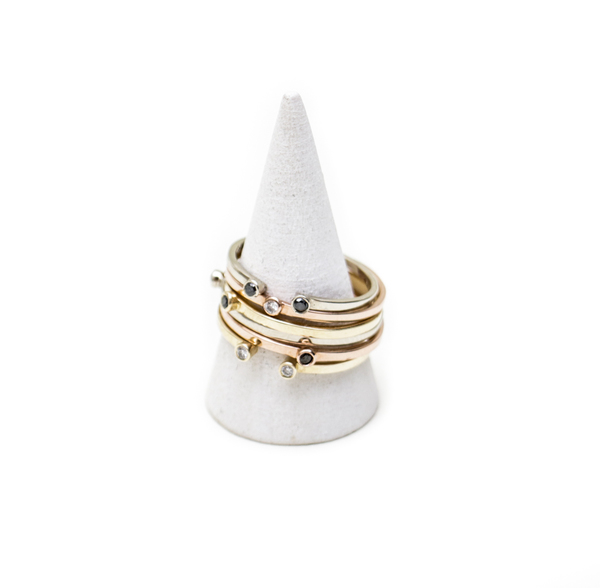 Gabriela Artigas Double Black Diamond Ring in White Gold Gabriela Artigas Double Black Diamond Ring in White Gold