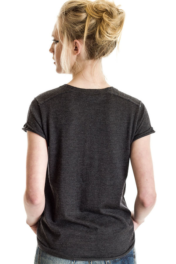 Paychi Guh Cashmere Baby Tee Charcoal Paychi Guh Cashmere Baby Tee Charcoal