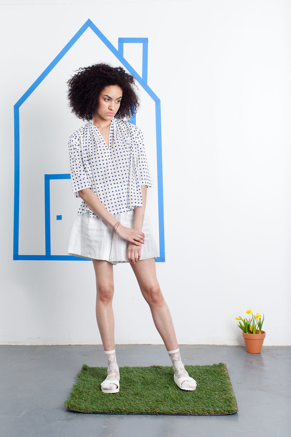 Apiece Apart Embroidered Fan Short Apiece Apart Embroidered Fan Short
