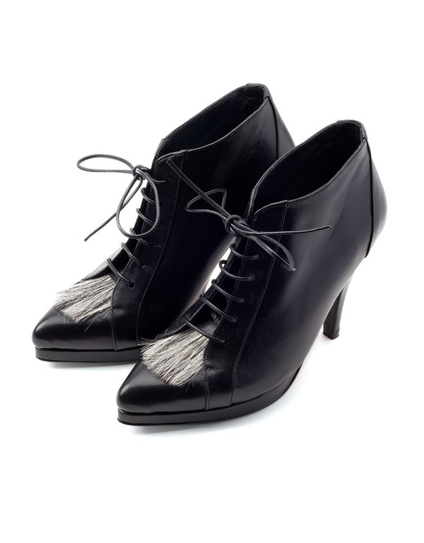 BARBARA BRIONES BLACK HORSEHAIR BOOTIES BARBARA BRIONES BLACK HORSEHAIR BOOTIES