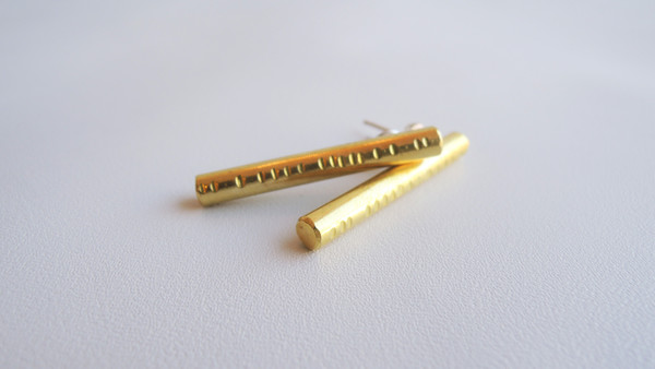 Rod Earrings - Brass Rod Earrings - Brass