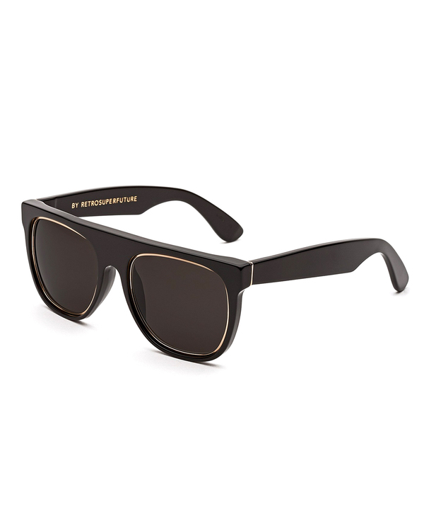RetroSuperFuture Flat Top Sunglasses in Impero Black and Gold RetroSuperFuture Flat Top Sunglasses in Impero Black and Gold