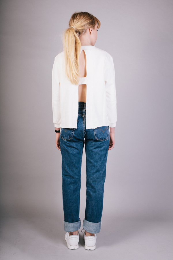 Peter Jensen - Open Back Sweatshirt White Peter Jensen - Open Back Sweatshirt White