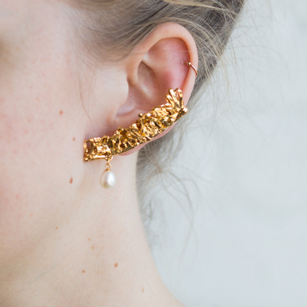 Mirit Weinstock Party Ornament and Pearl Single Earring Mirit Weinstock Party Ornament and Pearl Single Earring