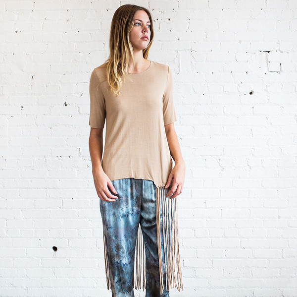 Raquel Allegra Fringe Tee Nude Raquel Allegra Fringe Tee Nude