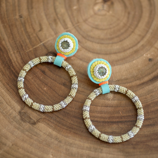 Robin Mollicone Medium Stripy Hoops Robin Mollicone Medium Stripy Hoops