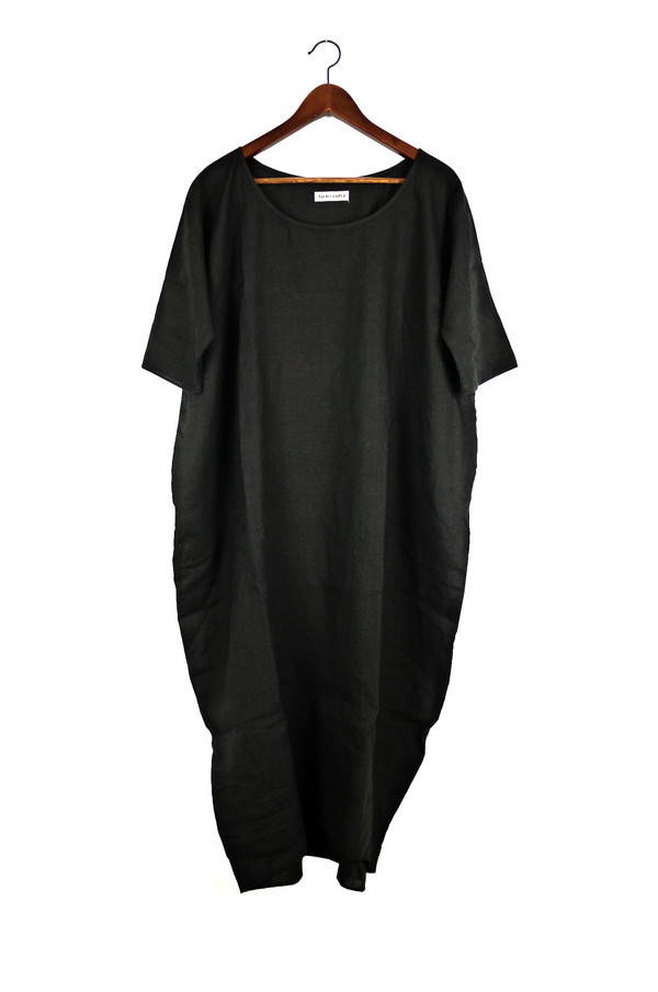 Rachel Craven Textiles Long Cocoon Dress - Black Linen Rachel Craven Textiles Long Cocoon Dress - Black Linen