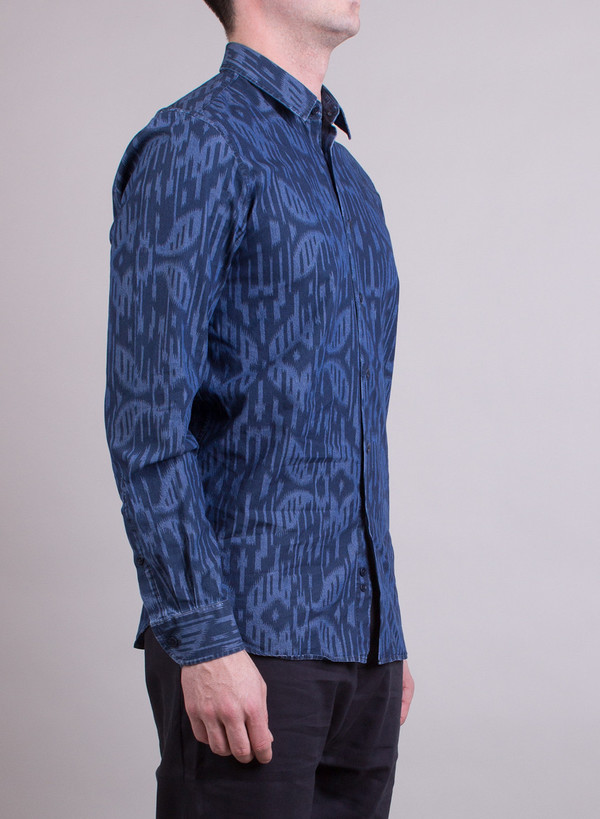 Men's Hentsch Man Friday Shirt Moire Chambray Men's Hentsch Man Friday Shirt Moire Chambray