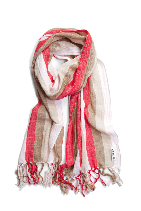 Kiriko Karu Ori Gold White Stripe Scarf Kiriko Karu Ori Gold White Stripe Scarf