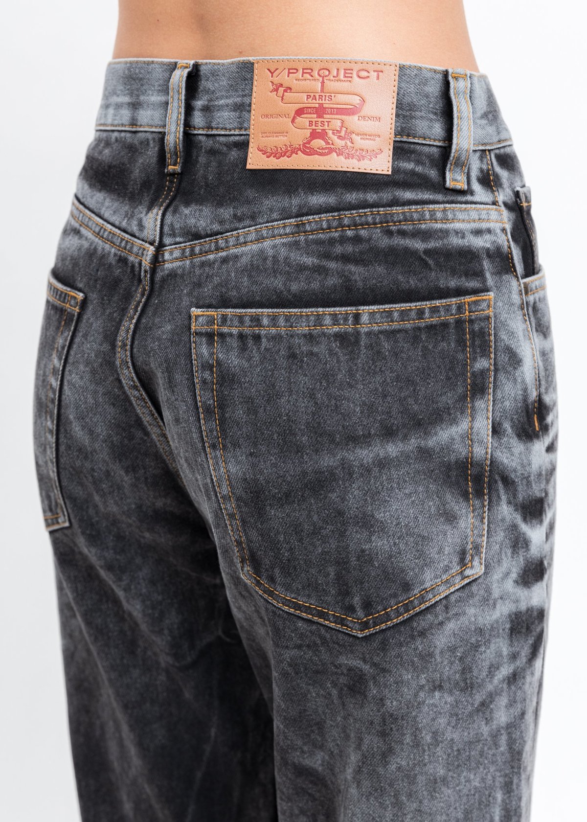 Y/project Acid Wash Cowboy Cuff Jeans 