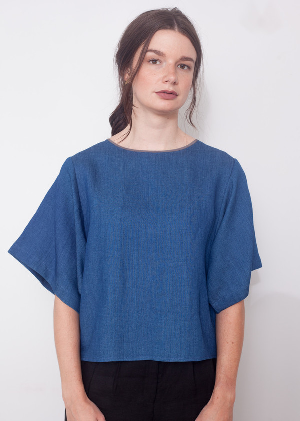 Megan Huntz June Top in Denim Megan Huntz June Top in Denim