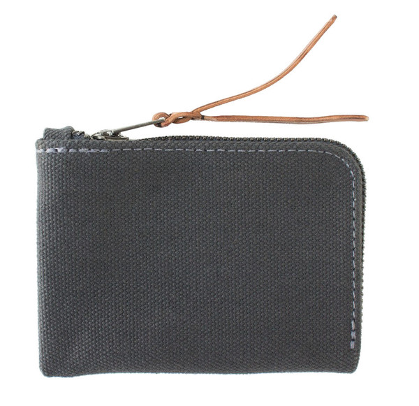 MAKR Canvas Zip Slim Wallet in Charcoal MAKR Canvas Zip Slim Wallet in Charcoal