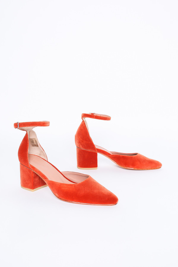 Rachel Comey Tetra Heel in Salmon Velvet Rachel Comey Tetra Heel in Salmon Velvet