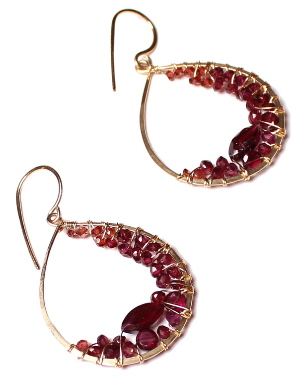 James and Jezebelle Garnet Hoops James and Jezebelle Garnet Hoops