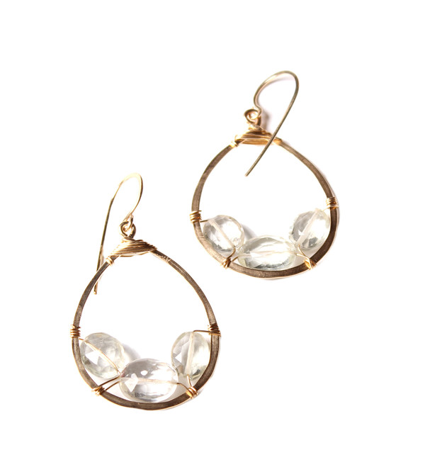 James and Jezebelle Green Amethyst Hoops James and Jezebelle Green Amethyst Hoops