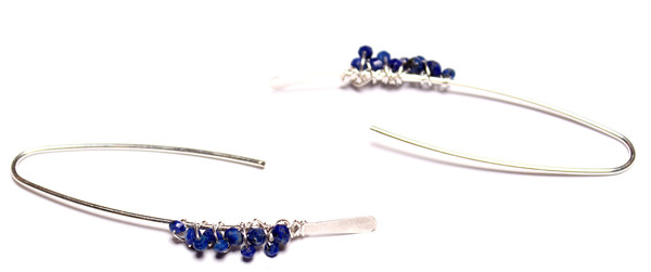 James and Jezebelle Lapis Silver Paperclip Earring James and Jezebelle Lapis Silver Paperclip Earring