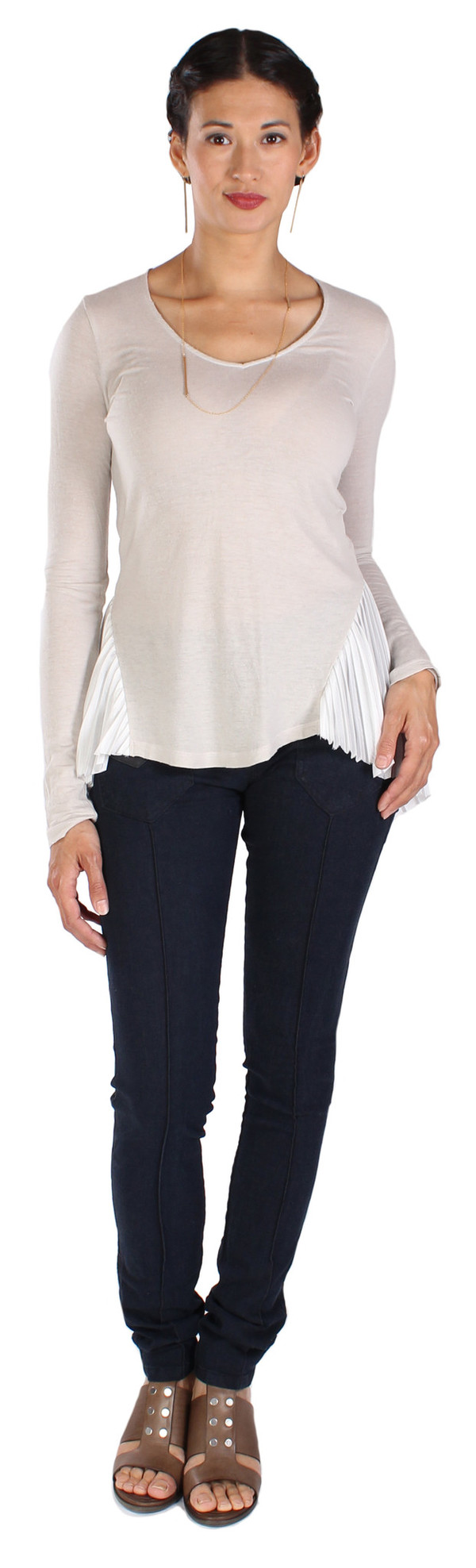 Clu Pleated V-neck Top Clu Pleated V-neck Top