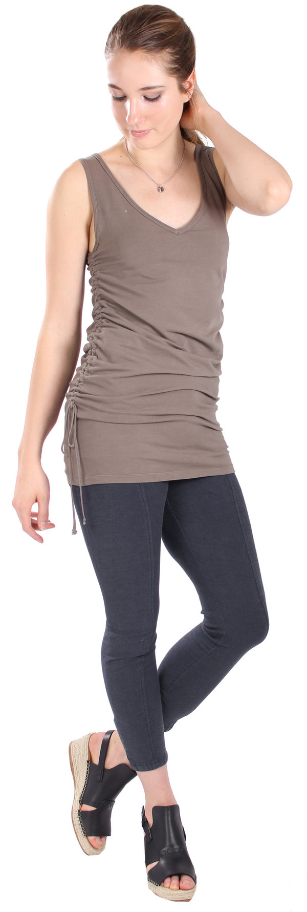 Pre-Order: Rauched Tunic in Olive Pre-Order: Rauched Tunic in Olive
