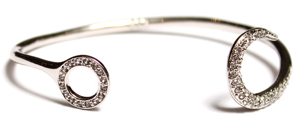 Giles & Brother Rhodium and Crystals Hook Wrap Bracelet Giles & Brother Rhodium and Crystals Hook Wrap Bracelet