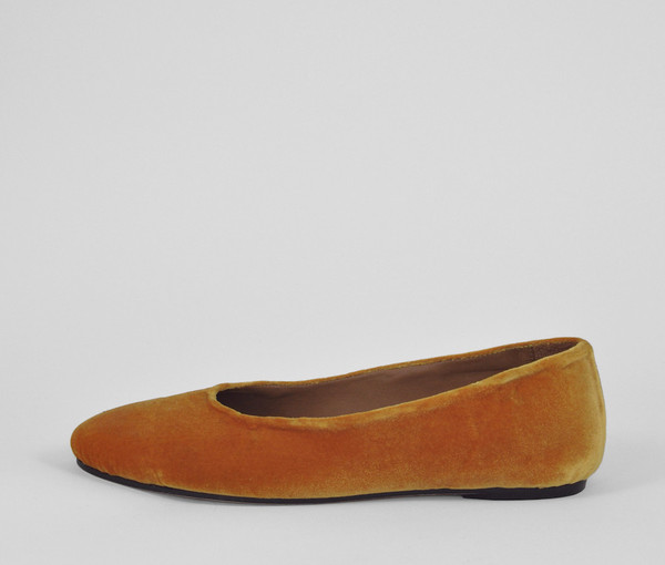 The Palatines Shoes adeo high vamp ballet flat - sulphur velvet The Palatines Shoes adeo high vamp ballet flat - sulphur velvet