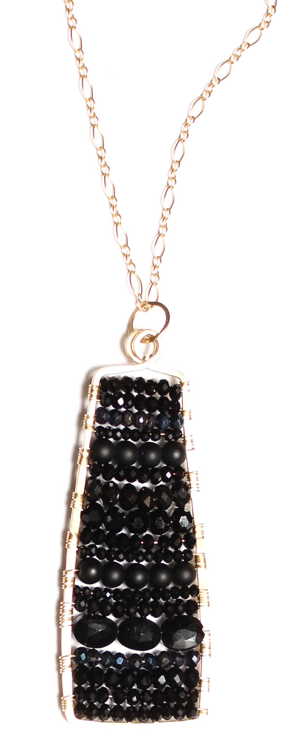 Spinel & Onyx Paddle Necklace Spinel & Onyx Paddle Necklace
