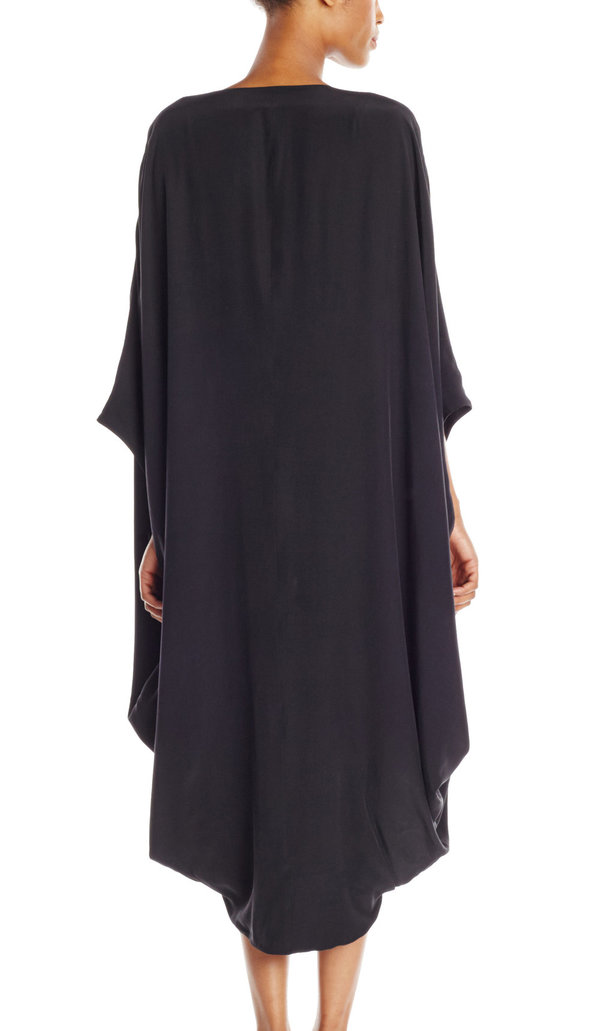Vincetta Black Draped Cocoon Caftan Vincetta Black Draped Cocoon Caftan