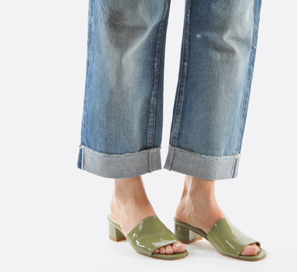 Maryam Nassir Zadeh Sophie Slide Mules Olive Patent Maryam Nassir Zadeh Sophie Slide Mules Olive Patent