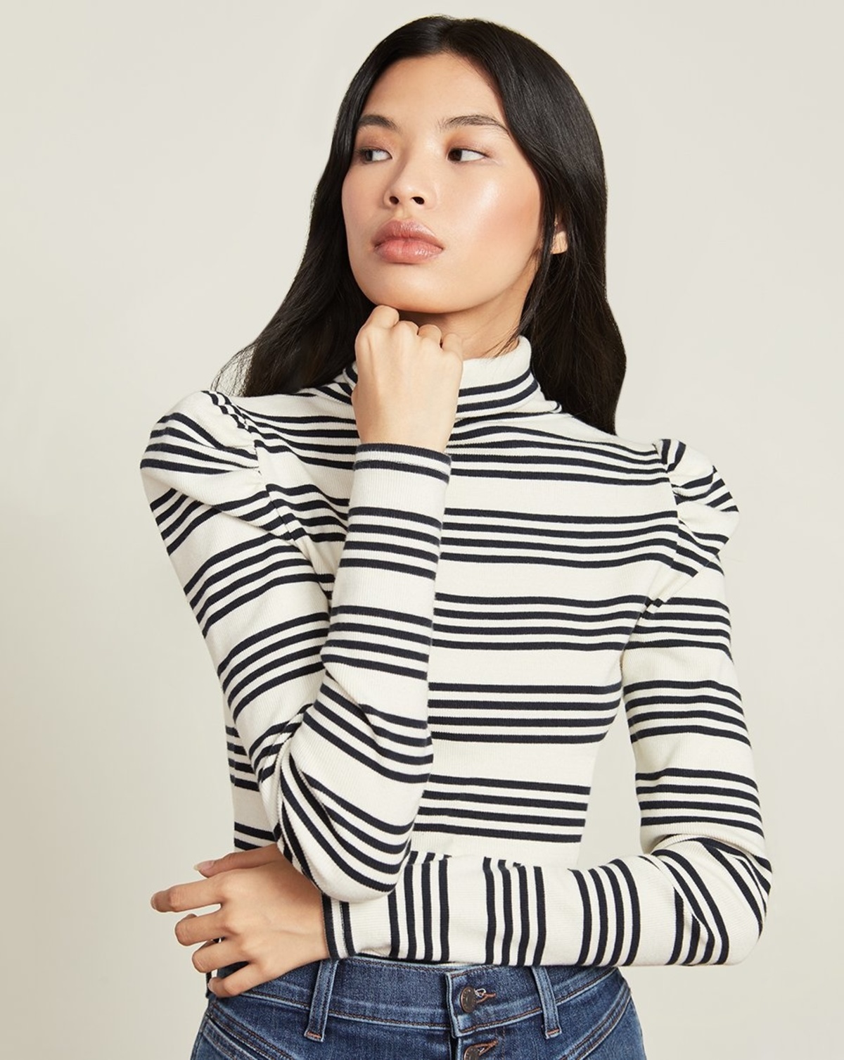Veronica Beard Cedar Striped Turtleneck 