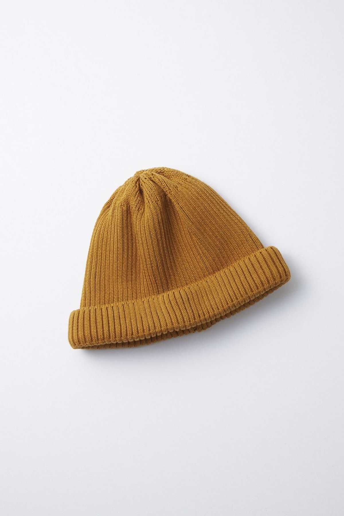 Rototo Cotton Roll Up Beanie - Mustard 