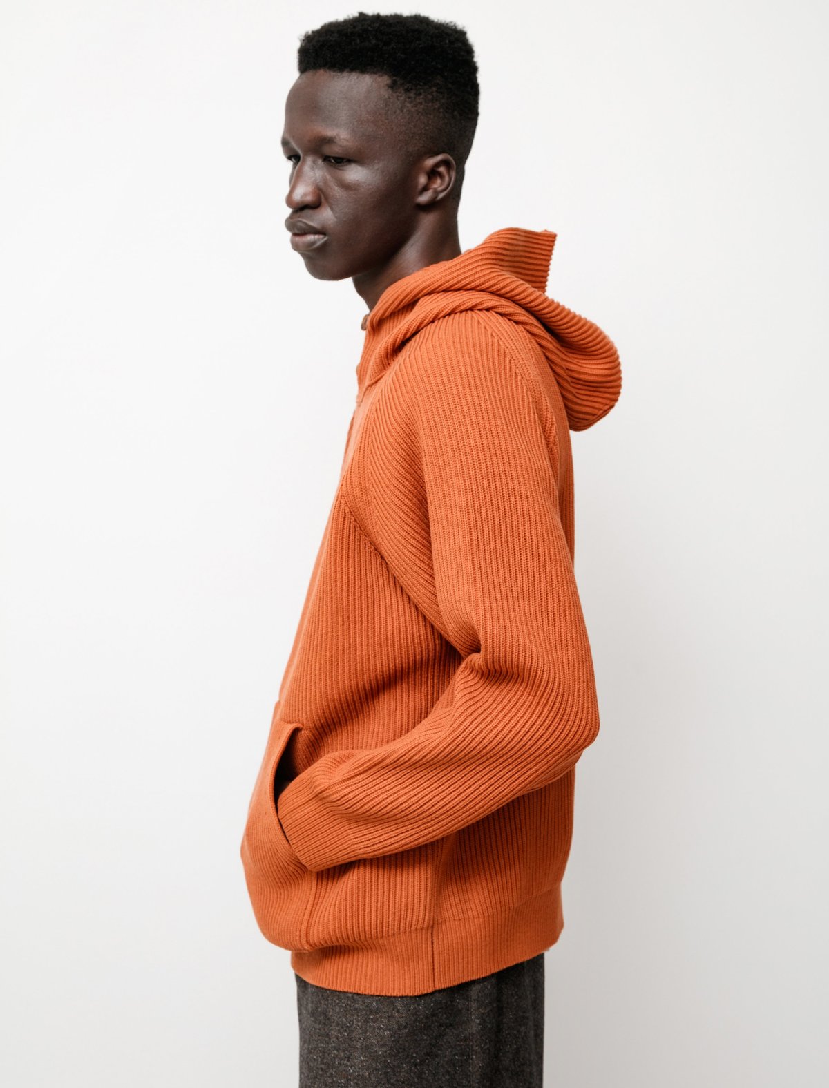 auralee super fine wool rib knit cardigan