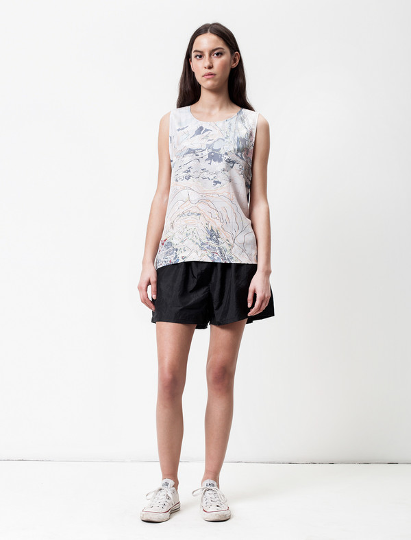 Christopher Raeburn Silk World Map Tank Christopher Raeburn Silk World Map Tank