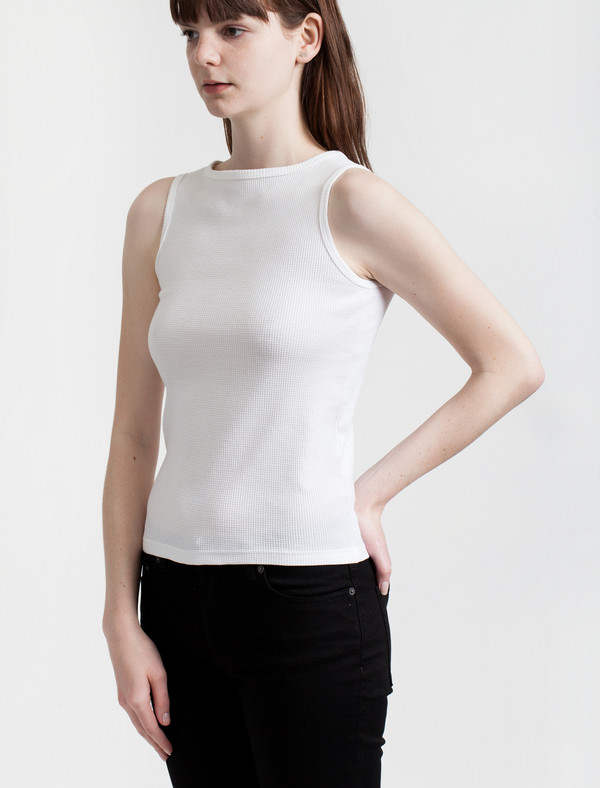 Sunspel Waffle Tank White Sunspel Waffle Tank White