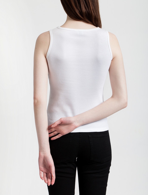 Sunspel Waffle Tank White Sunspel Waffle Tank White