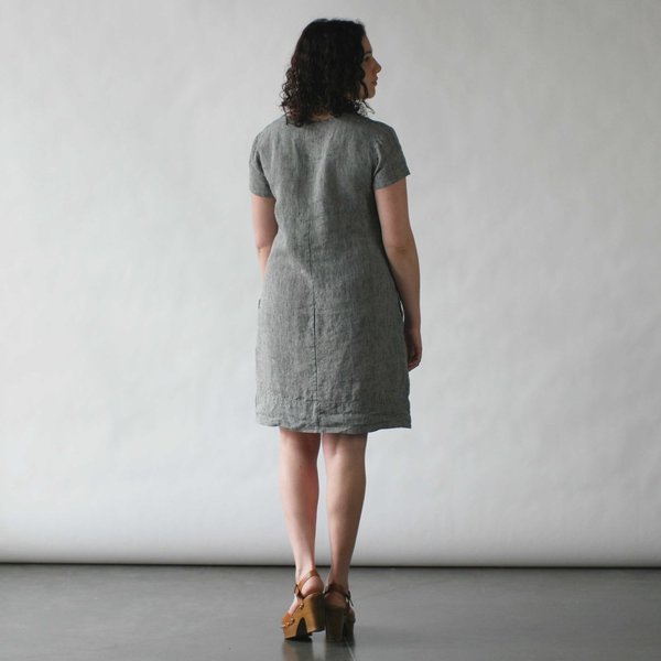 Nuthatch Shirred Dress in Washed Linen Nuthatch Shirred Dress in Washed Linen