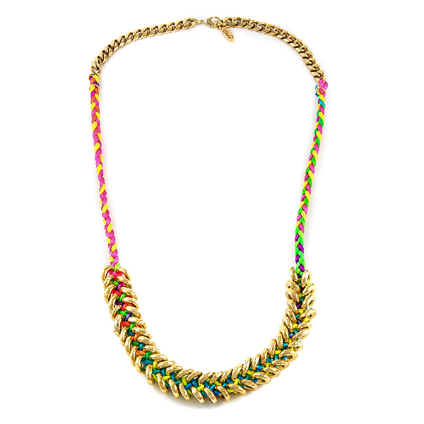 Neon Braided Gold Donut Necklace Neon Braided Gold Donut Necklace