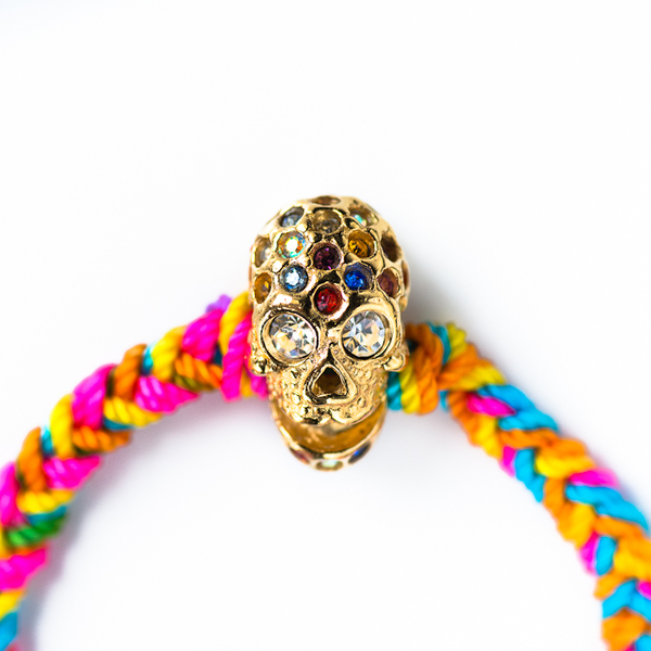 Neon Macrame Skull Bracelet Neon Macrame Skull Bracelet
